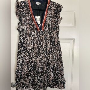 THML Animal Print Ruffle Dress